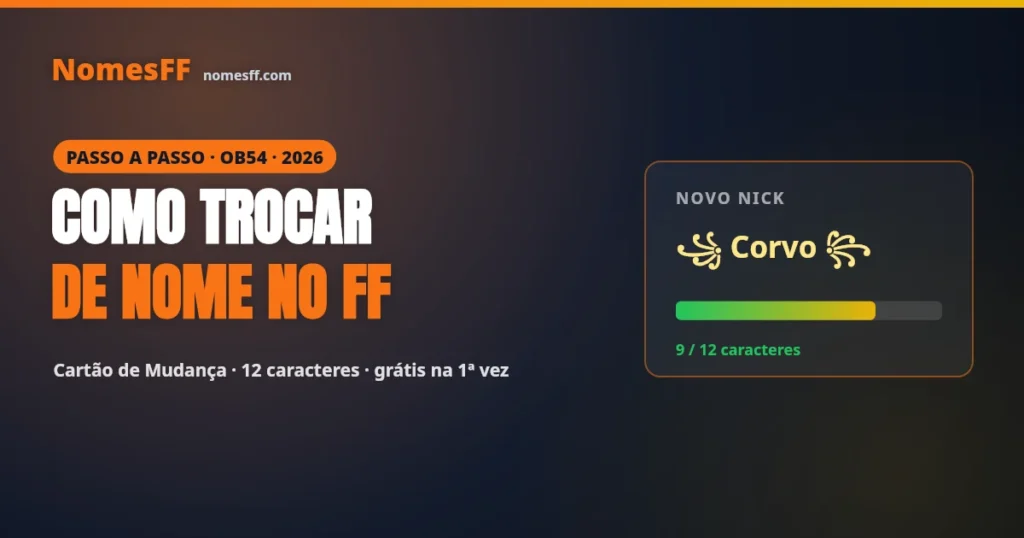 Como Trocar de Nome no Free Fire (2026)