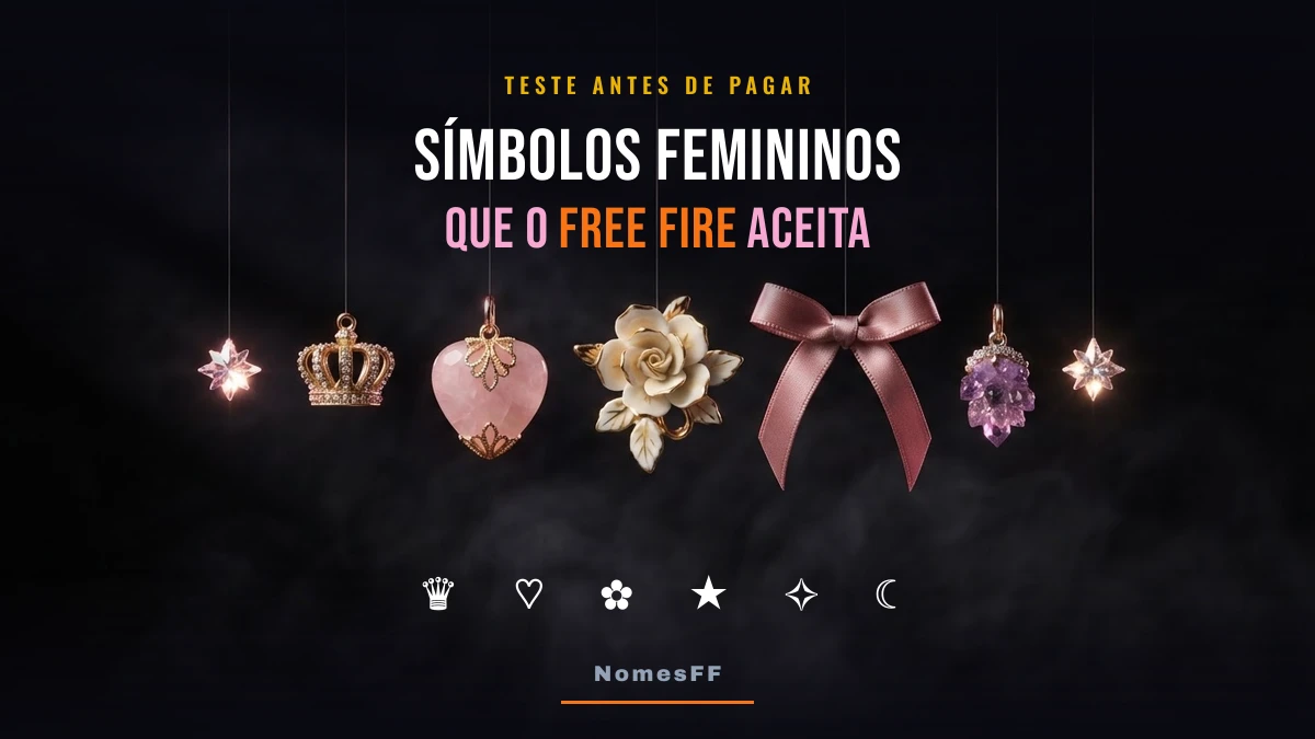 Símbolos femininos que funcionam no nick do Free Fire