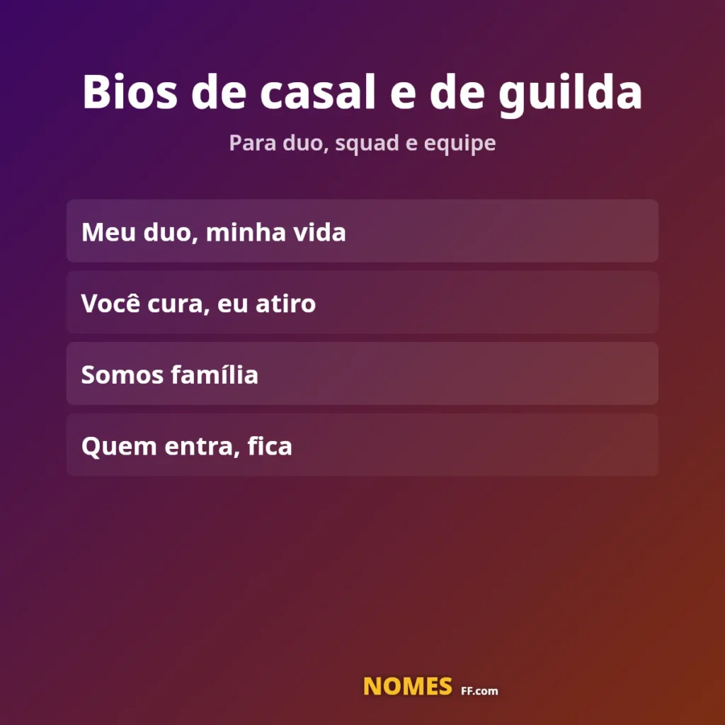 Nomes e Frases para a Bio do Free Fire — Copiar