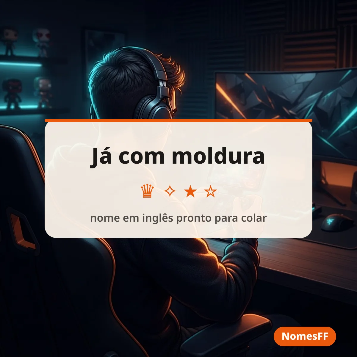 Nomes em inglês para Free Fire já com moldura